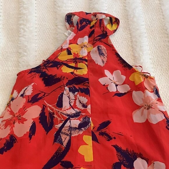 🔥🔥SALE🔥🔥JAPNA Red Floral Keyhole Sleeveless Blouse - Picture 4 of 4